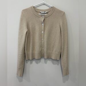 Simons Contemporaine Women's Beige Knit Buttoned Cardigan Size S